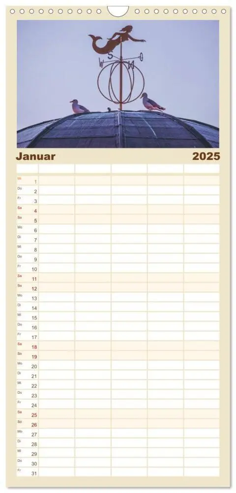 Bild: 9783457105566 | Familienplaner 2025 - Blick auf Borkum mit 5 Spalten (Wandkalender,...