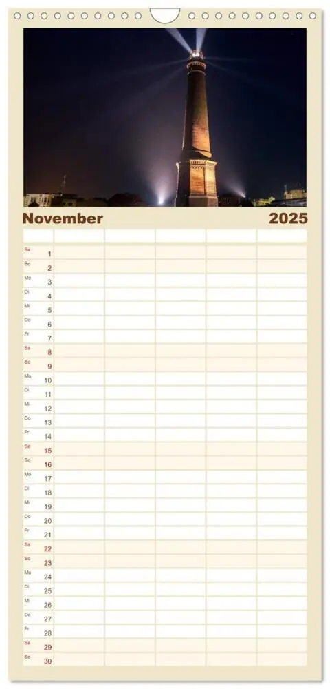 Bild: 9783457105566 | Familienplaner 2025 - Blick auf Borkum mit 5 Spalten (Wandkalender,...