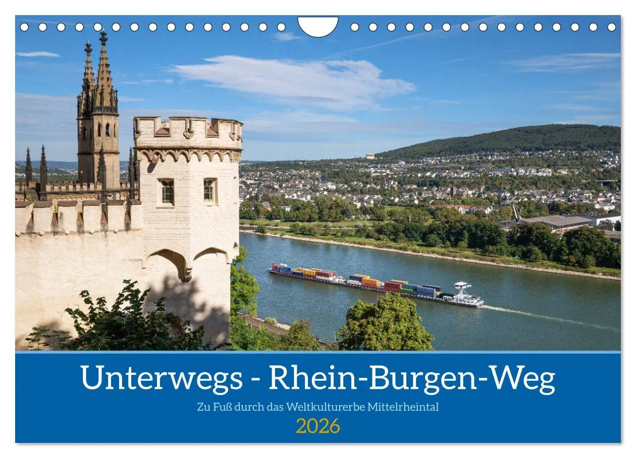 Cover: 9783457275566 | Unterwegs - Rhein-Burgen-Weg (Wandkalender 2026 DIN A4 quer),...