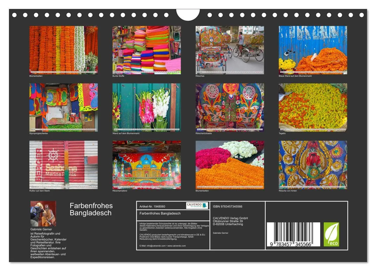 Bild: 9783457345566 | Farbenfrohes Bangladesch (Wandkalender 2026 DIN A4 quer), CALVENDO...