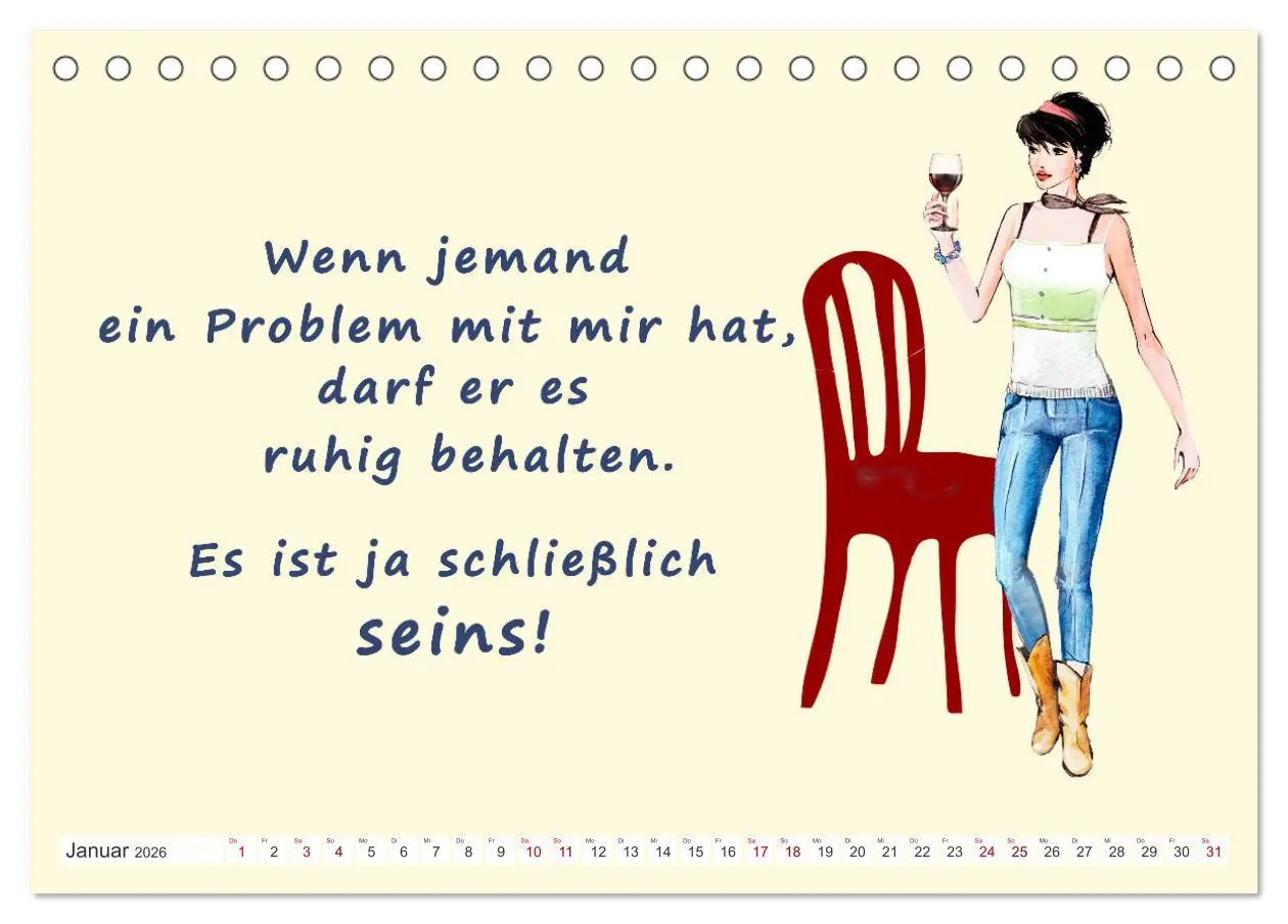 Bild: 9783457415566 | Frech aber ehrlich (Tischkalender 2026 DIN A5 quer), CALVENDO...
