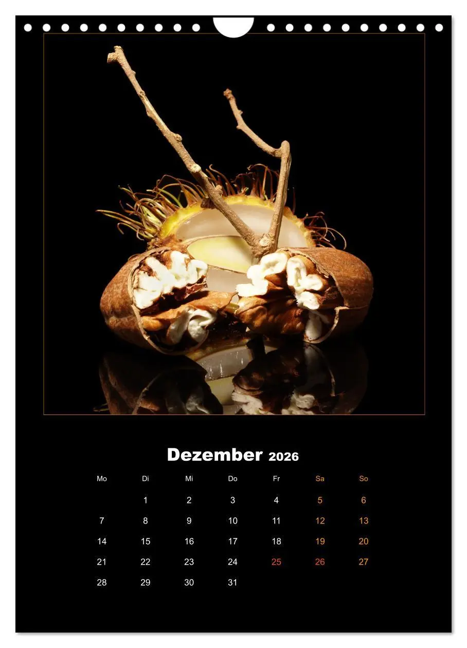 Bild: 9783516365566 | Vegan Food Kalender - Obst und Gemüse auf Schwarz (Wandkalender...