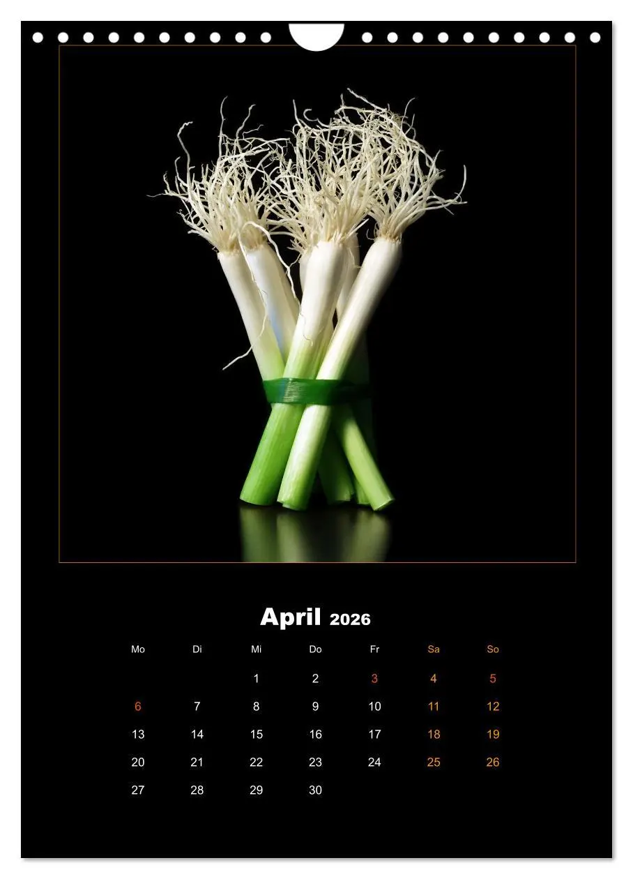 Bild: 9783516365566 | Vegan Food Kalender - Obst und Gemüse auf Schwarz (Wandkalender...