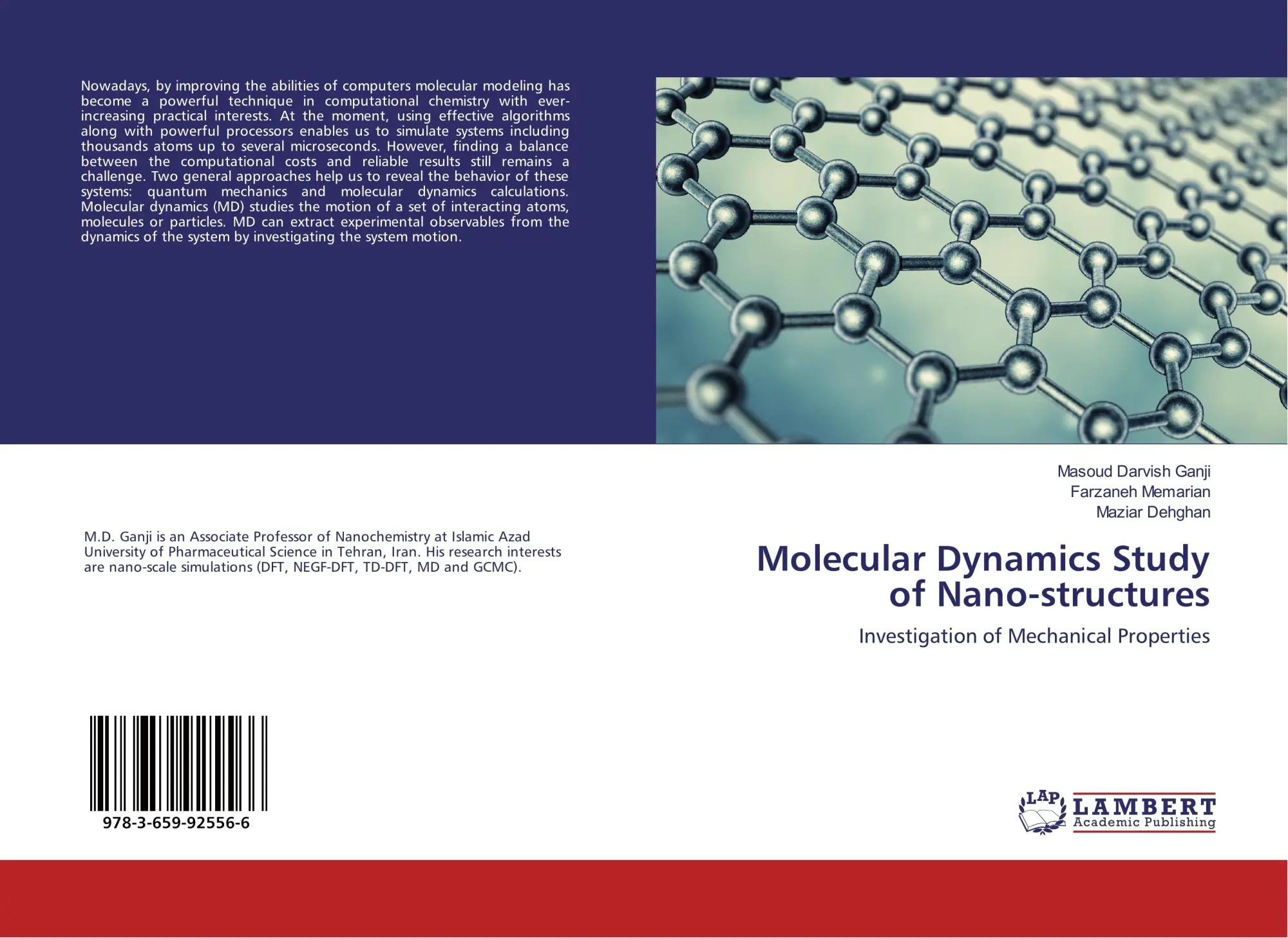 Cover: 9783659925566 | Molecular Dynamics Study of Nano-structures | Ganji (u. a.) | Buch