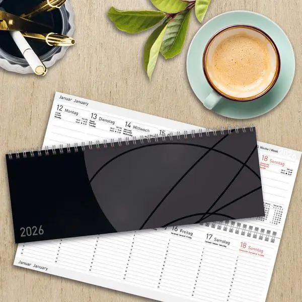 Bild: 9783731885566 | Tischkalender quer Professional Colourlux 2026 schwarz | Verlag Korsch