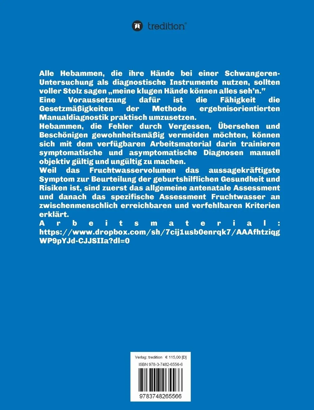 Rückseite: 9783748265566 | Manualdiagnostik Assessment Fruchtwasser | Kirstin Astrid Hähnlein