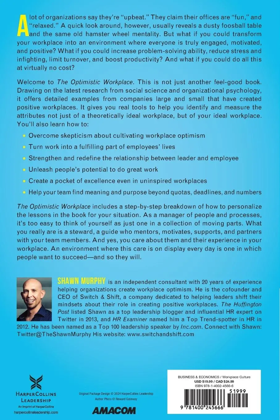 Rückseite: 9781400245666 | The Optimistic Workplace | Shawn Murphy | Taschenbuch | Englisch