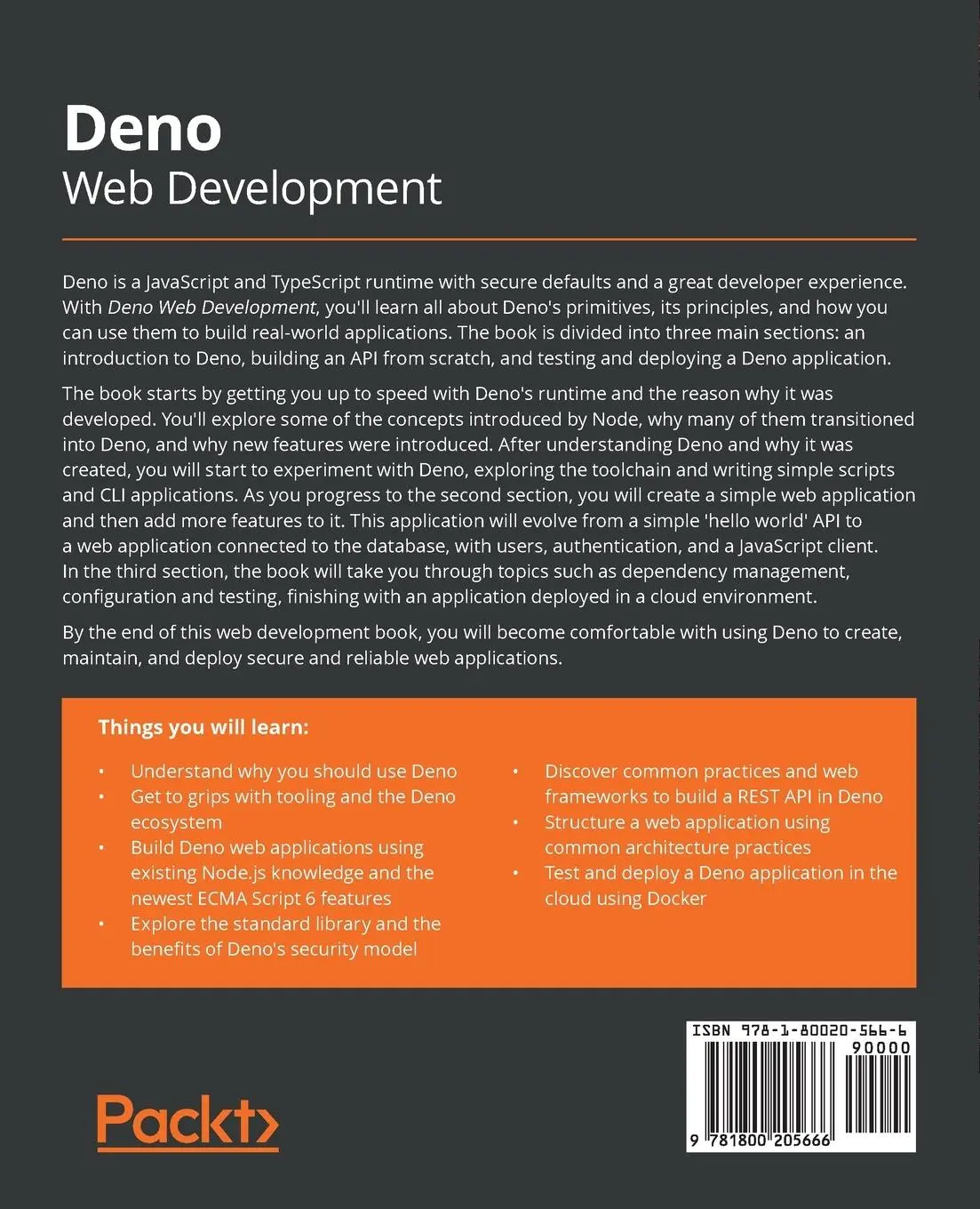Rückseite: 9781800205666 | Deno Web Development | Alexandre Portela Dos Santos | Taschenbuch