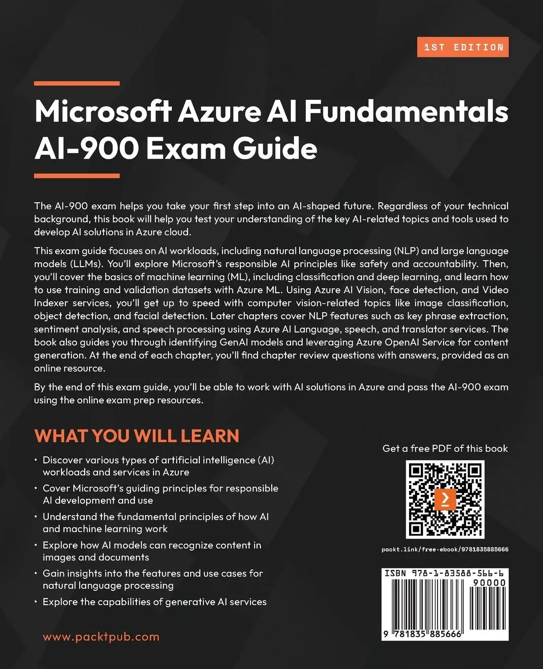 Rückseite: 9781835885666 | Microsoft Azure AI Fundamentals AI-900 Exam Guide | Guilmette (u. a.)