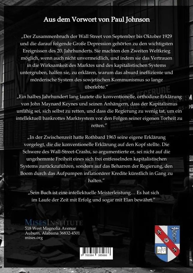 Rückseite: 9783384385666 | Amerikas Große Depression | Murray N. Rothbard | Taschenbuch | 456 S.
