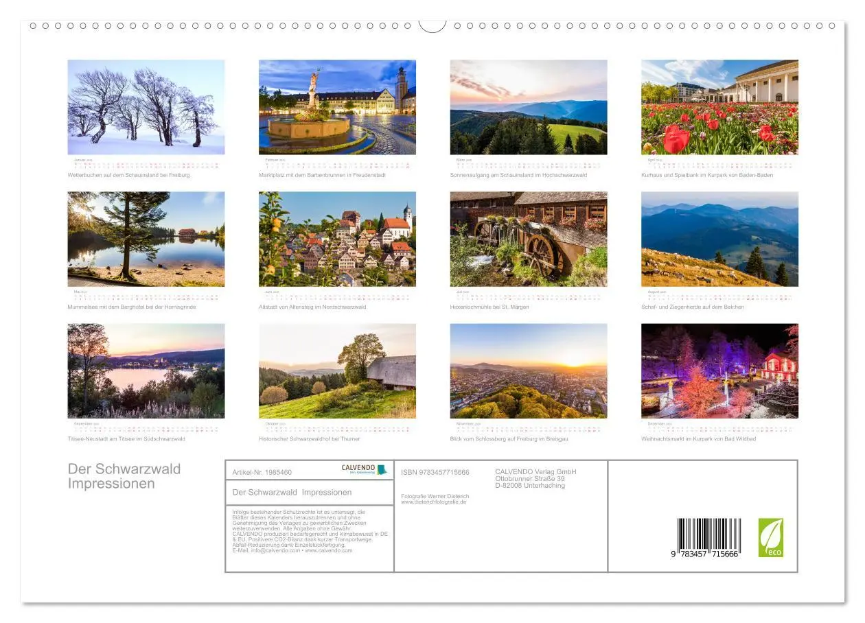 Bild: 9783457715666 | Der Schwarzwald Impressionen (hochwertiger Premium Wandkalender...