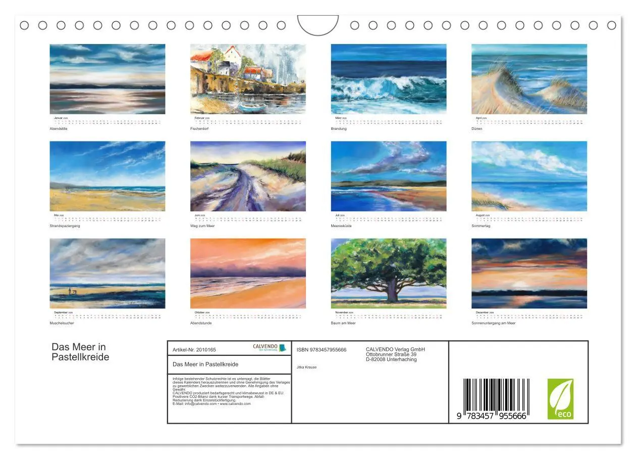 Bild: 9783457955666 | Das Meer in Pastellkreide (Wandkalender 2026 DIN A4 quer), CALVENDO...