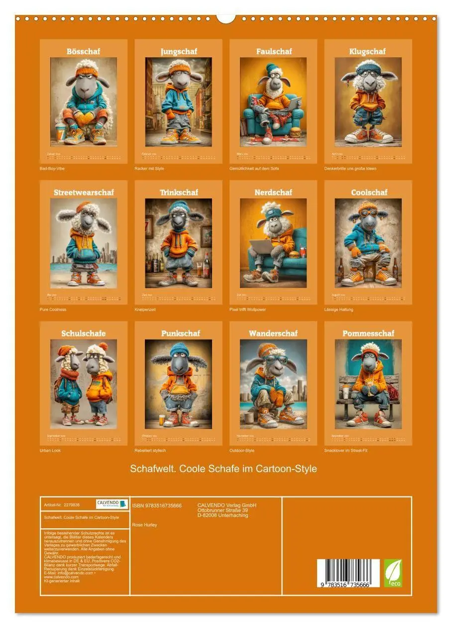 Bild: 9783516735666 | Schafwelt. Coole Schafe im Cartoon-Style (hochwertiger Premium...