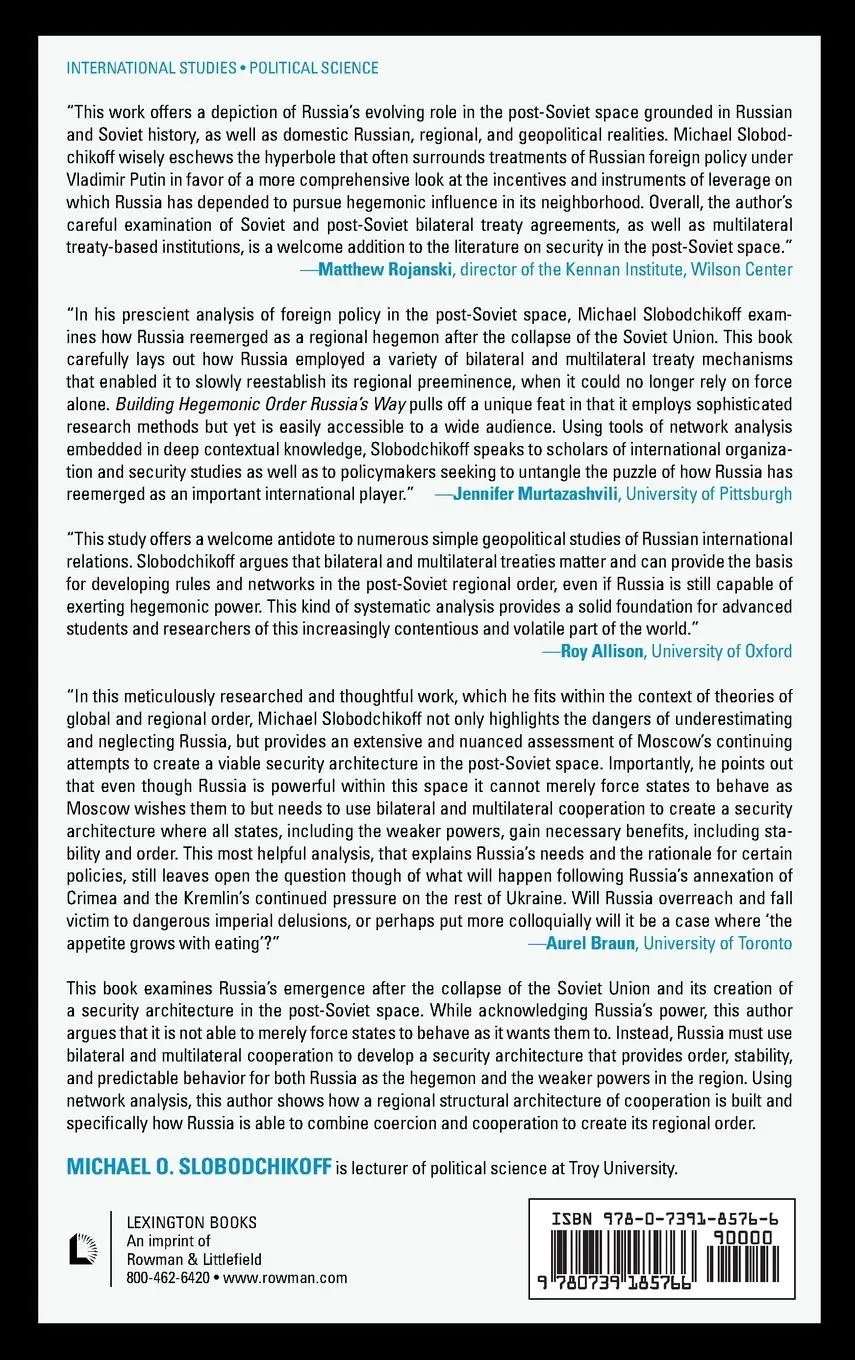 Rückseite: 9780739185766 | Building Hegemonic Order Russia's Way | Michael O. Slobodchikoff