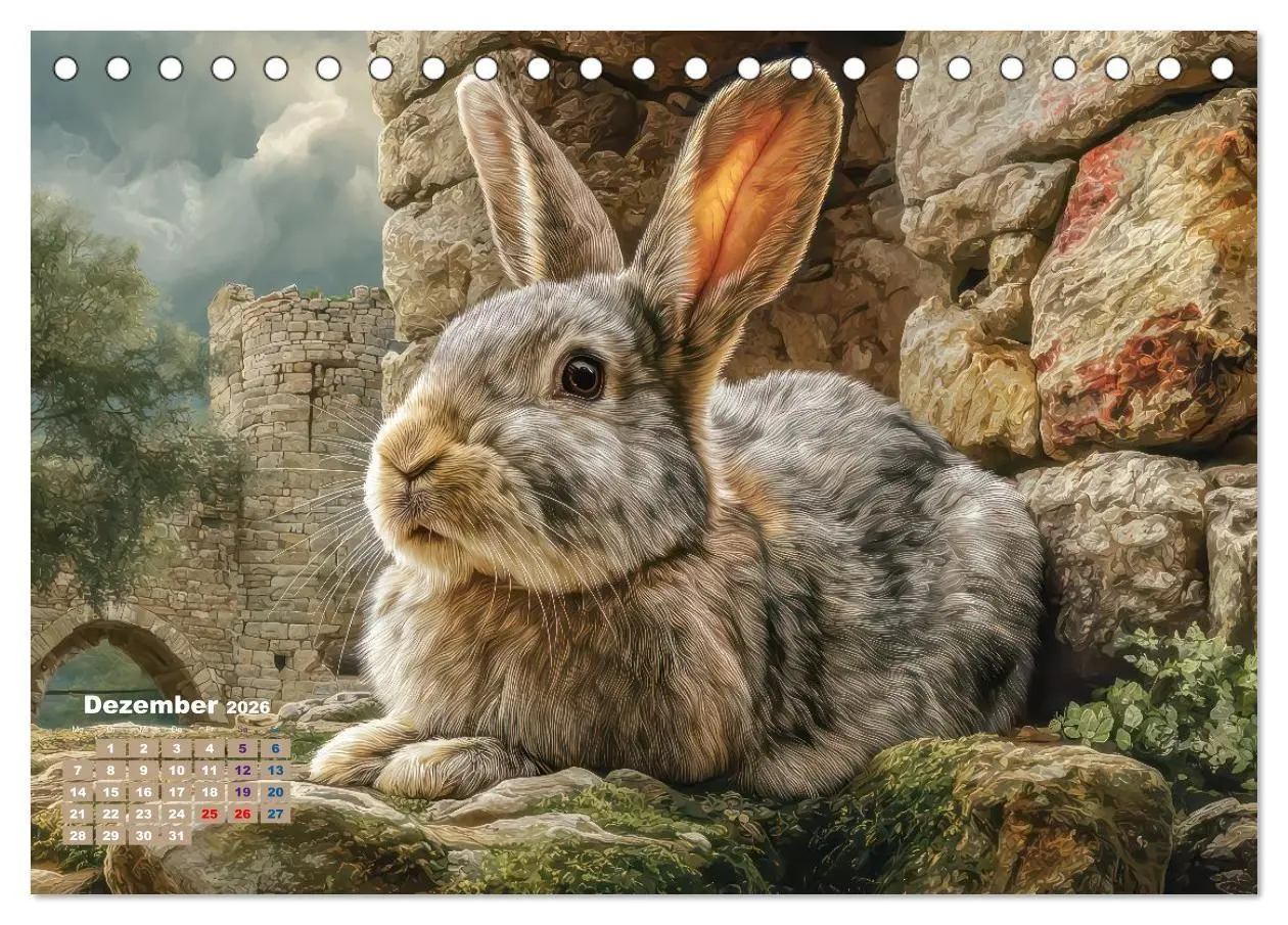 Bild: 9783516725766 | Kaninchenportraits - Szenen voller Charme (Tischkalender 2026 DIN...