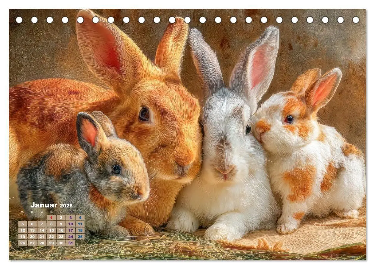Bild: 9783516725766 | Kaninchenportraits - Szenen voller Charme (Tischkalender 2026 DIN...