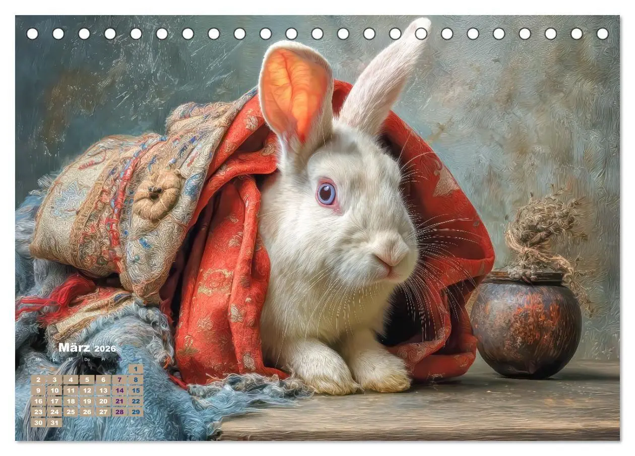 Bild: 9783516725766 | Kaninchenportraits - Szenen voller Charme (Tischkalender 2026 DIN...