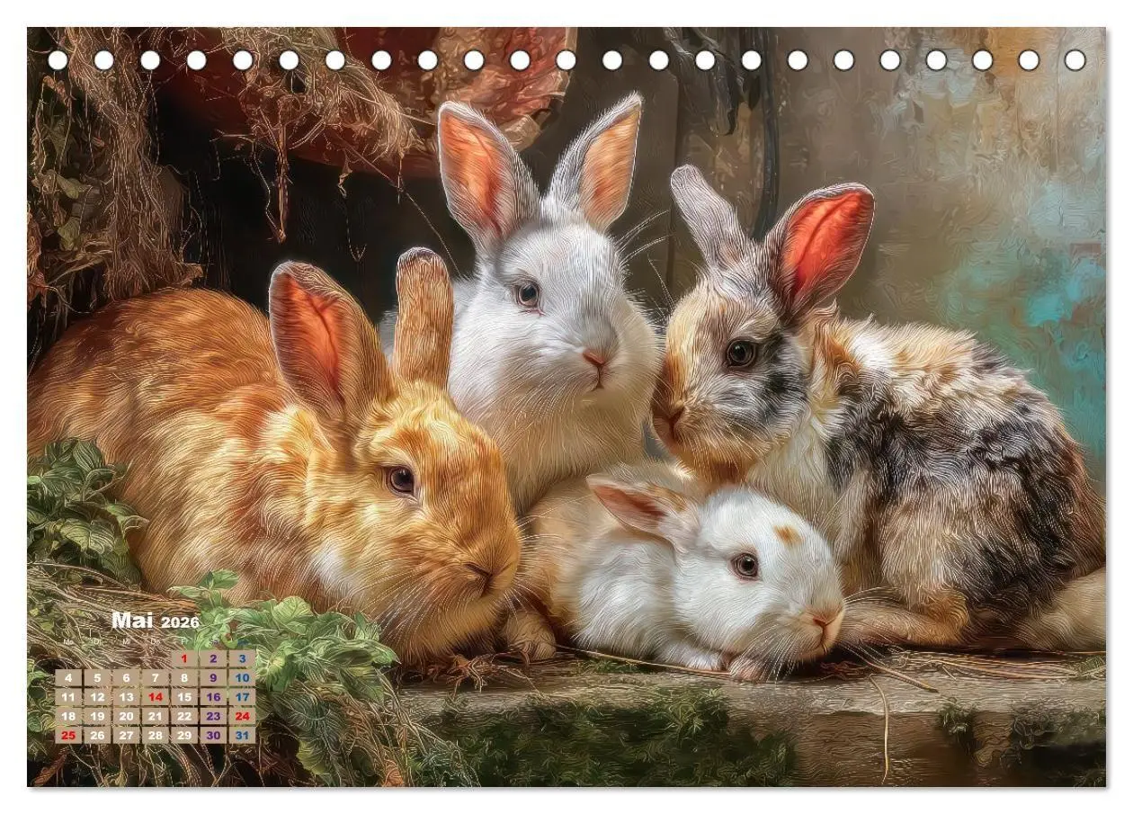 Bild: 9783516725766 | Kaninchenportraits - Szenen voller Charme (Tischkalender 2026 DIN...