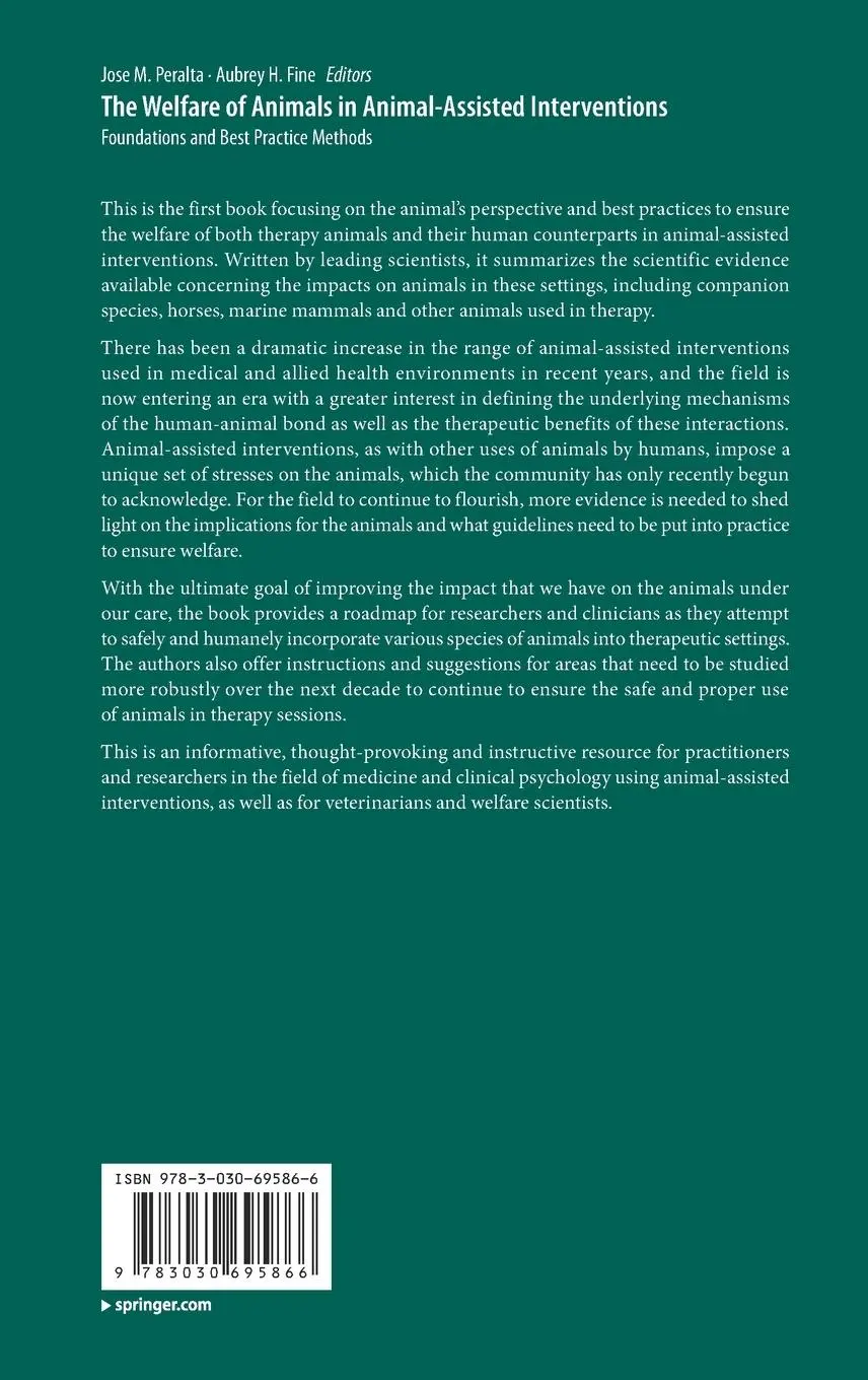 Rückseite: 9783030695866 | The Welfare of Animals in Animal-Assisted Interventions | Fine (u. a.)