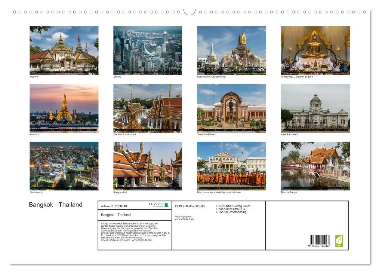 Bild: 9783457865866 | Bangkok - Thailand (Wandkalender 2026 DIN A2 quer), CALVENDO...