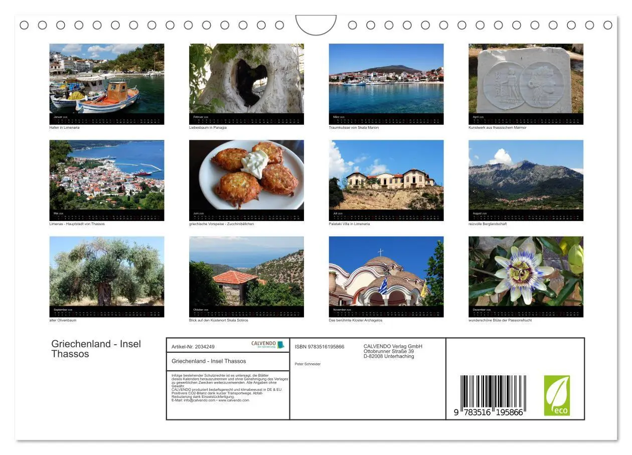 Bild: 9783516195866 | Griechenland - Insel Thassos (Wandkalender 2026 DIN A4 quer),...