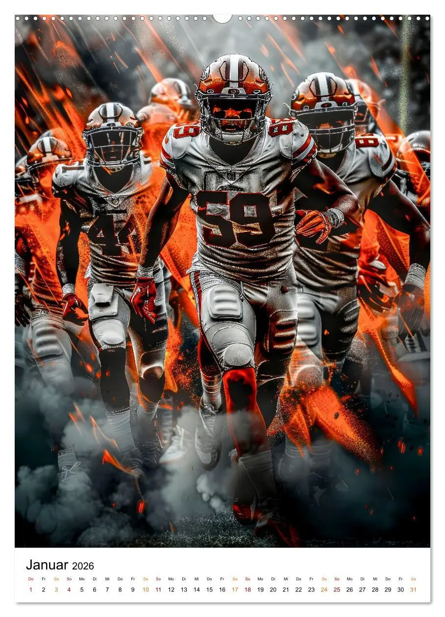 Bild: 9783516265866 | American Football - coole Männer (hochwertiger Premium Wandkalender...