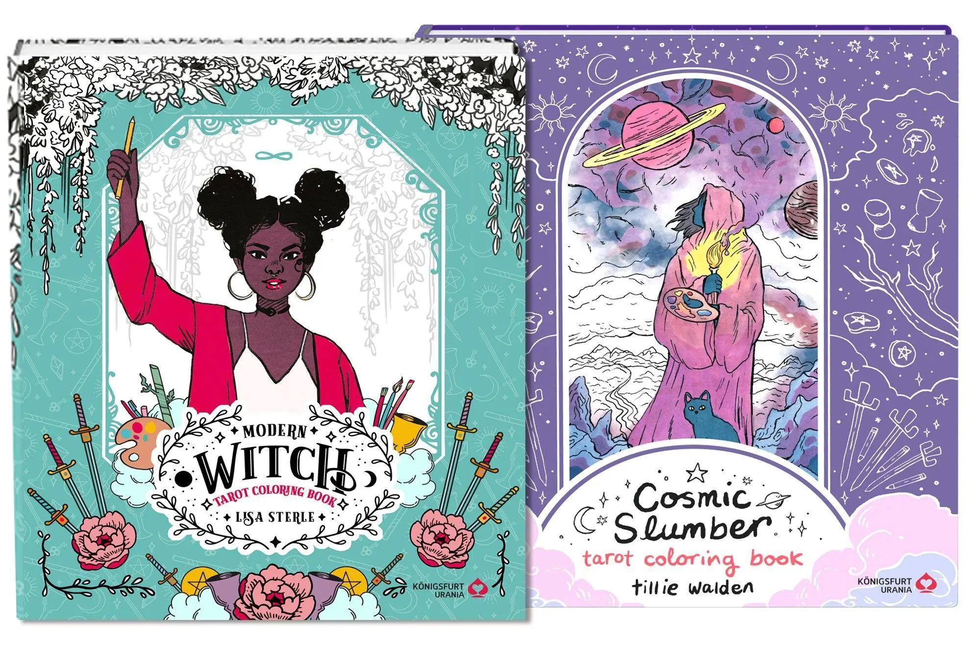 Cover: 9783868265866 | Modern Witch Tarot Coloring Book / Cosmic Slumber Tarot Coloring...
