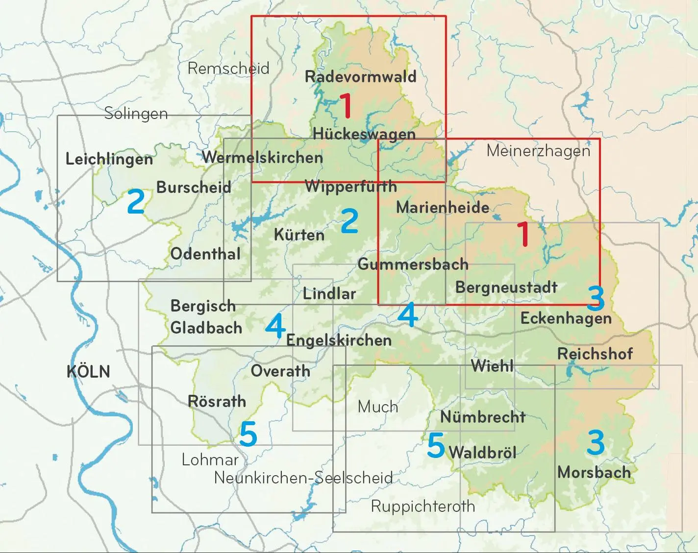 Rückseite: 9783936405866 | Naturpark Bergisches Land 1:25.000 | (Land-)Karte | Deutsch | 2024