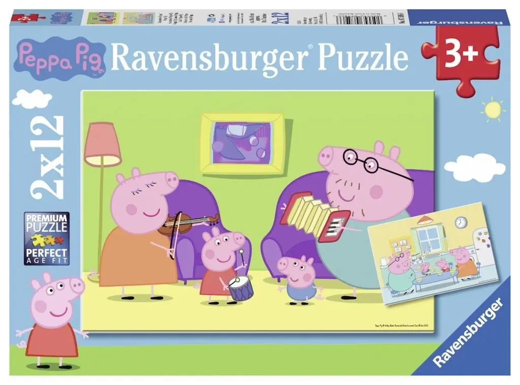 Cover: 4005556075966 | Kinderpuzzle 2x12 Teile - Peppa Wutz - Zuhause bei Peppa | Spiel