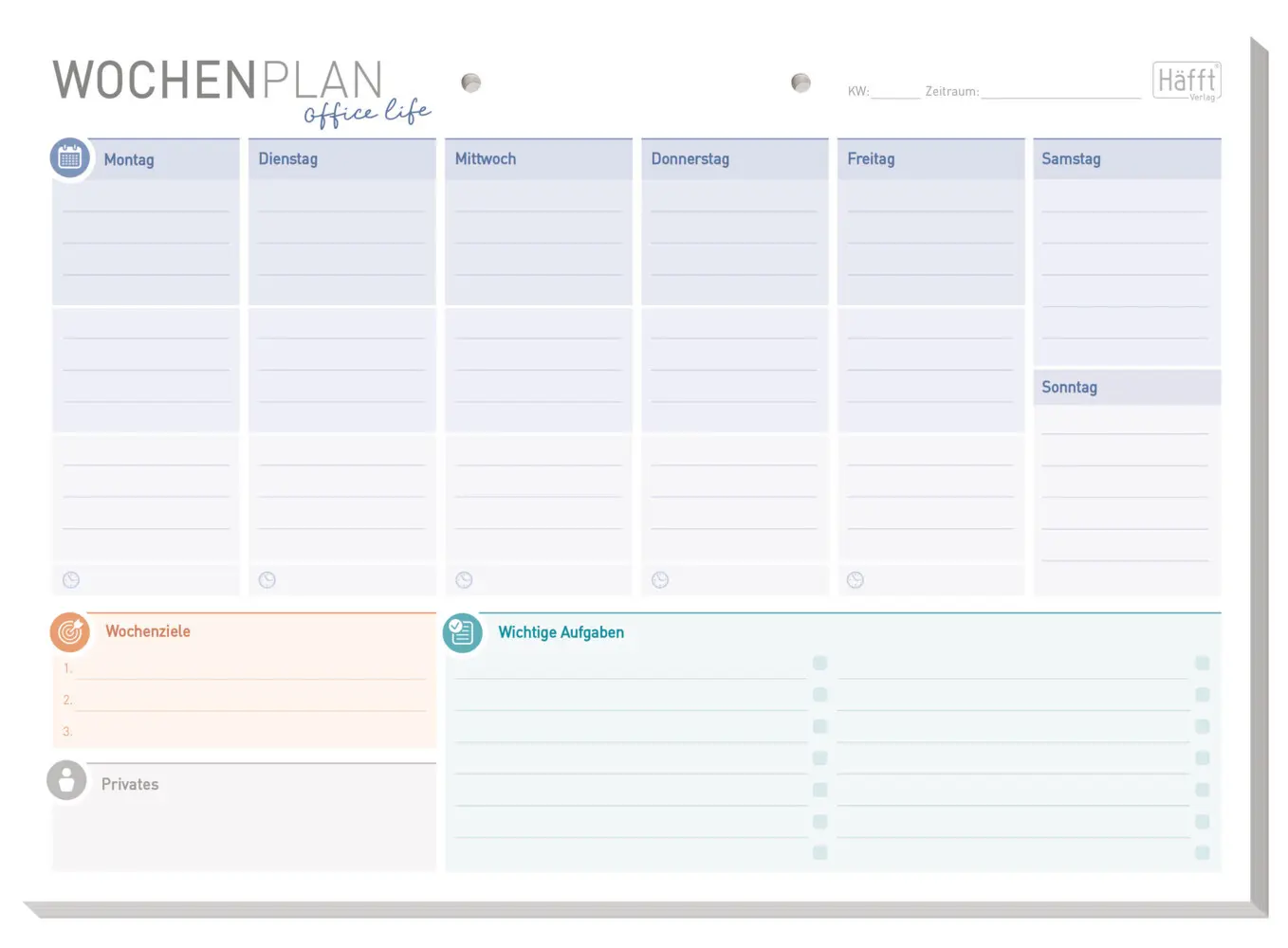 Tisch-Block Wochenplan A4