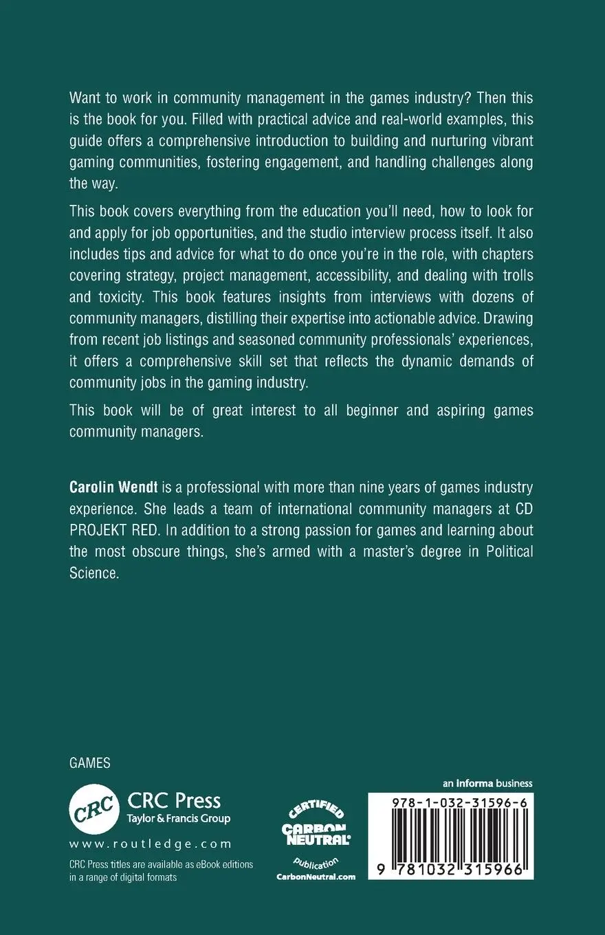 Rückseite: 9781032315966 | The Pocket Mentor for Game Community Management | Carolin Wendt | Buch