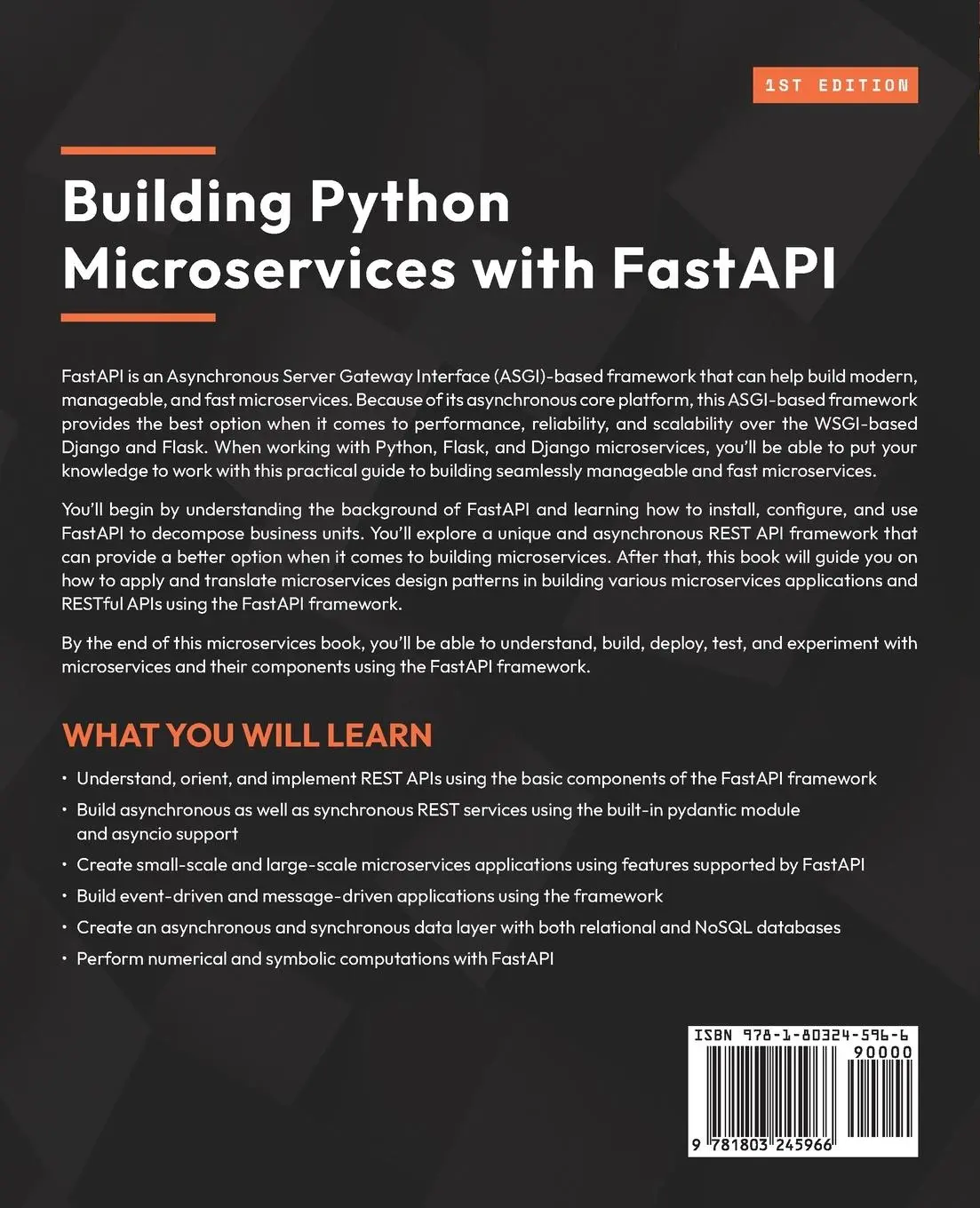 Rückseite: 9781803245966 | Building Python Microservices with FastAPI | Sherwin John C. Tragura