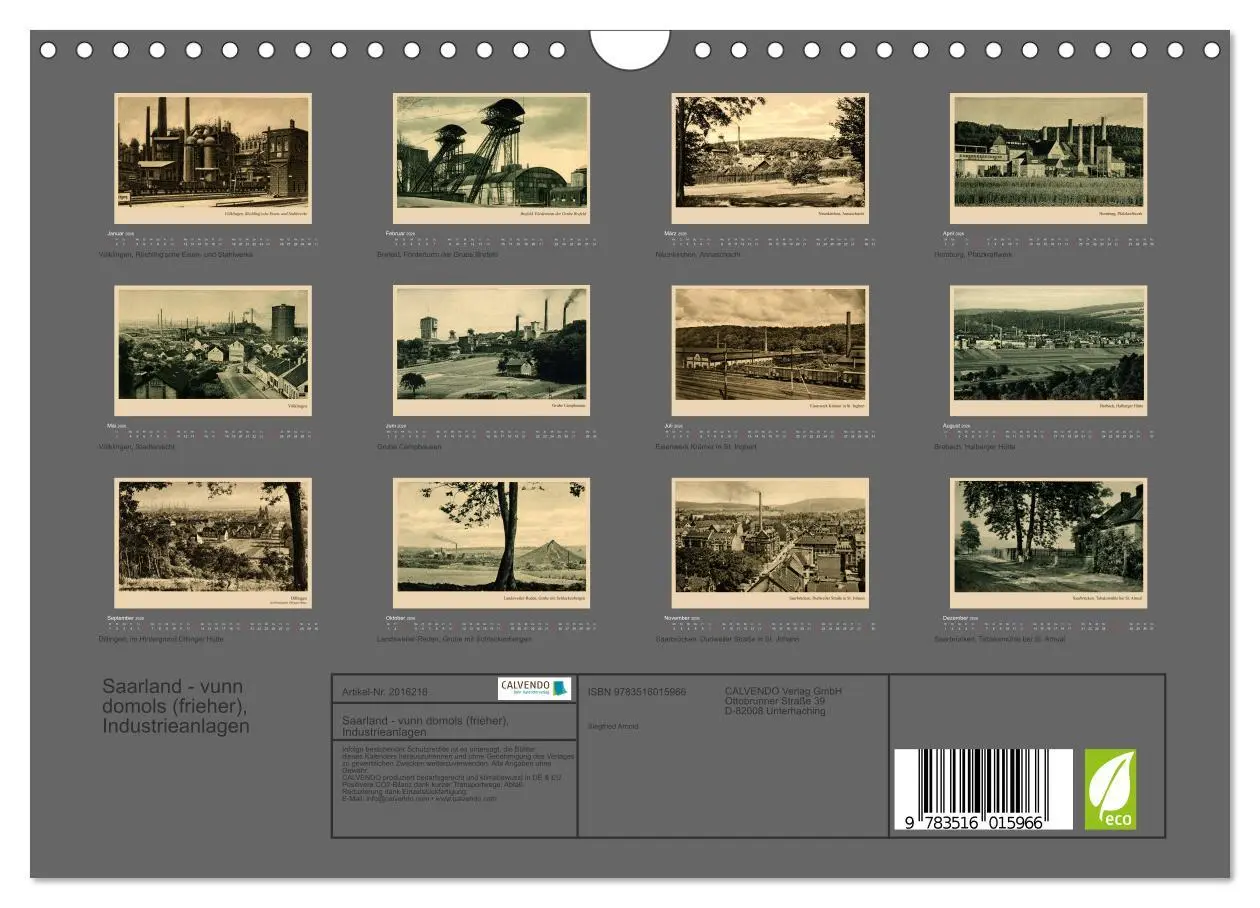 Bild: 9783516015966 | Saarland - vunn domols (frieher), Industrieanlagen (Wandkalender...
