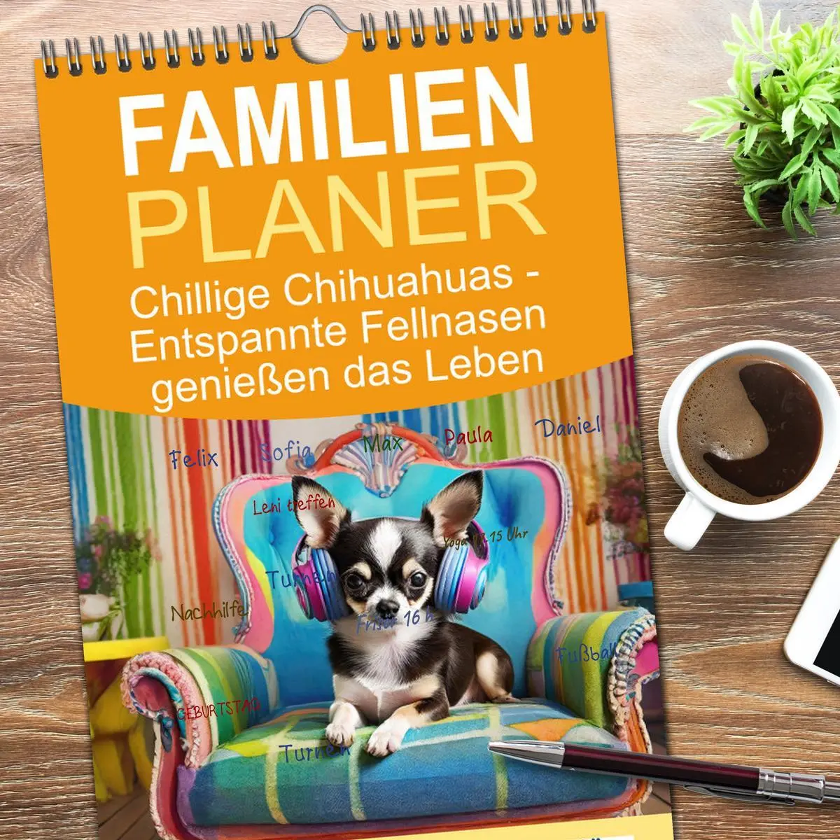 Bild: 9783516495966 | Familienplaner 2026 - Chillige Chihuahuas - Entspannte Fellnasen...