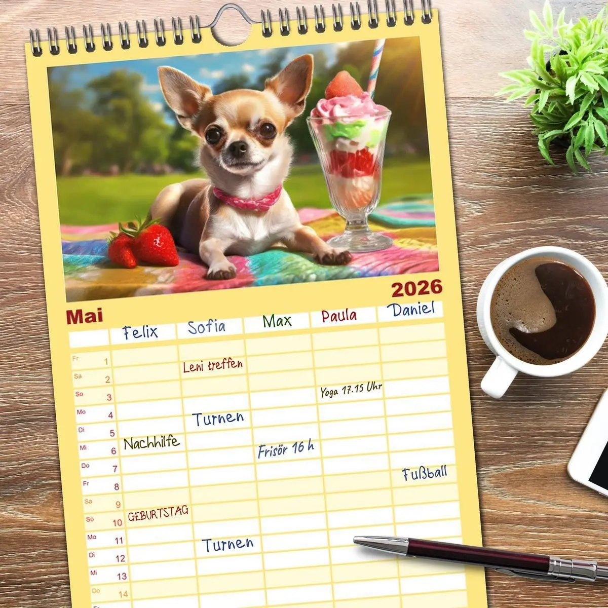 Bild: 9783516495966 | Familienplaner 2026 - Chillige Chihuahuas - Entspannte Fellnasen...