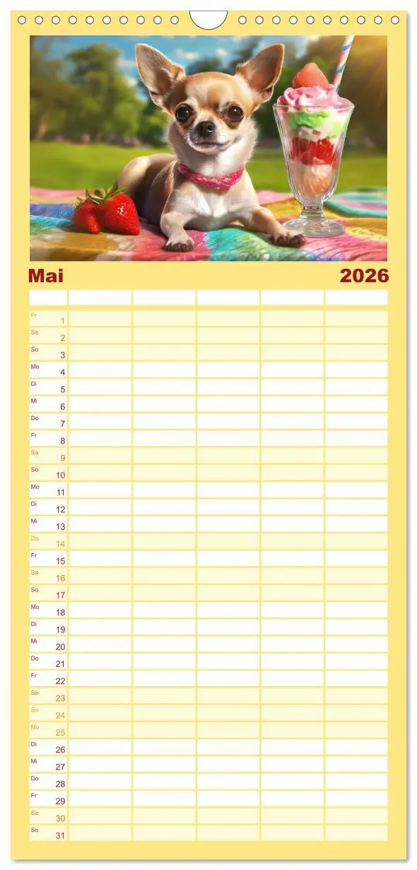 Bild: 9783516495966 | Familienplaner 2026 - Chillige Chihuahuas - Entspannte Fellnasen...