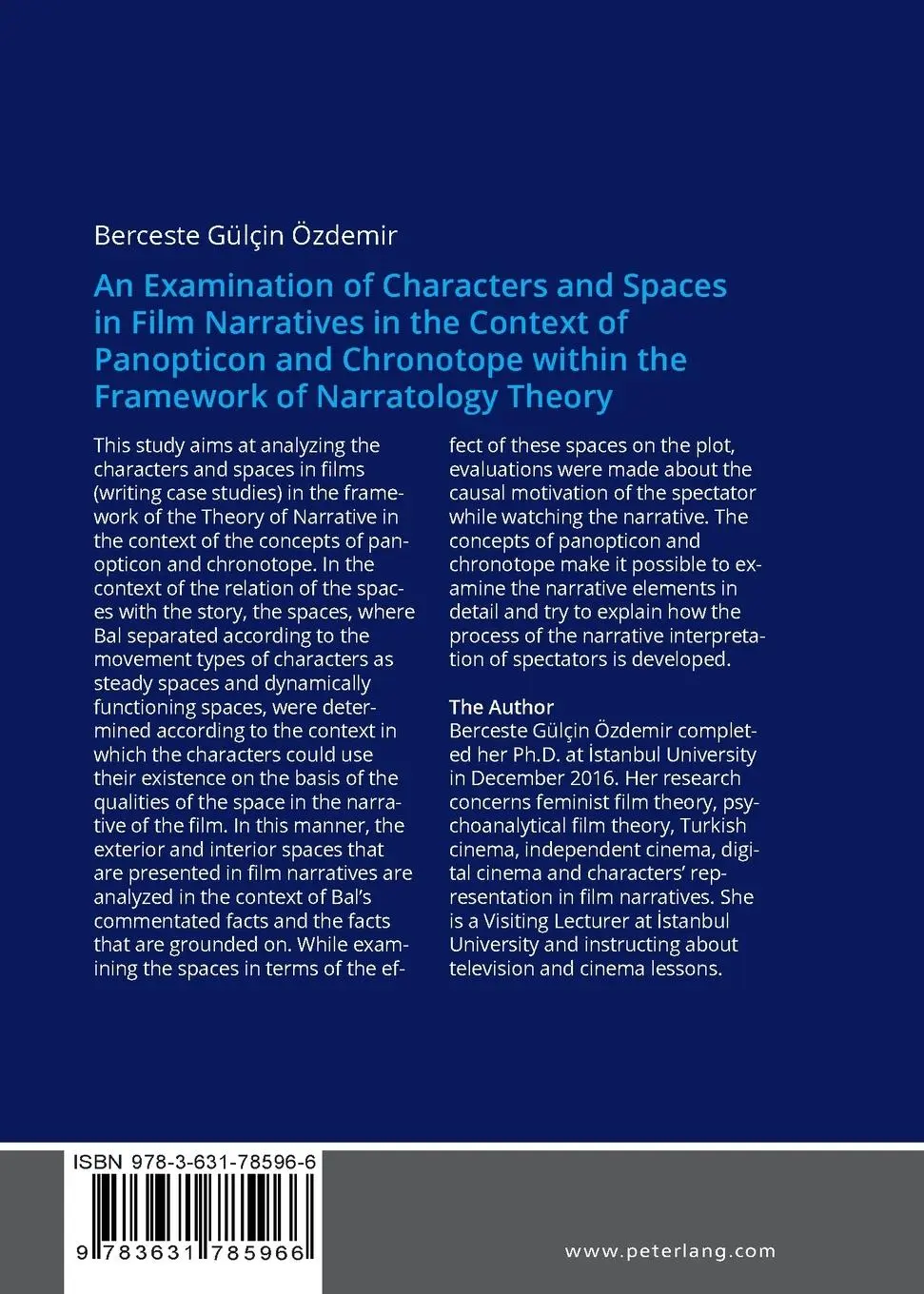 Rückseite: 9783631785966 | An Examination of Characters and Spaces in Film Narratives in the...