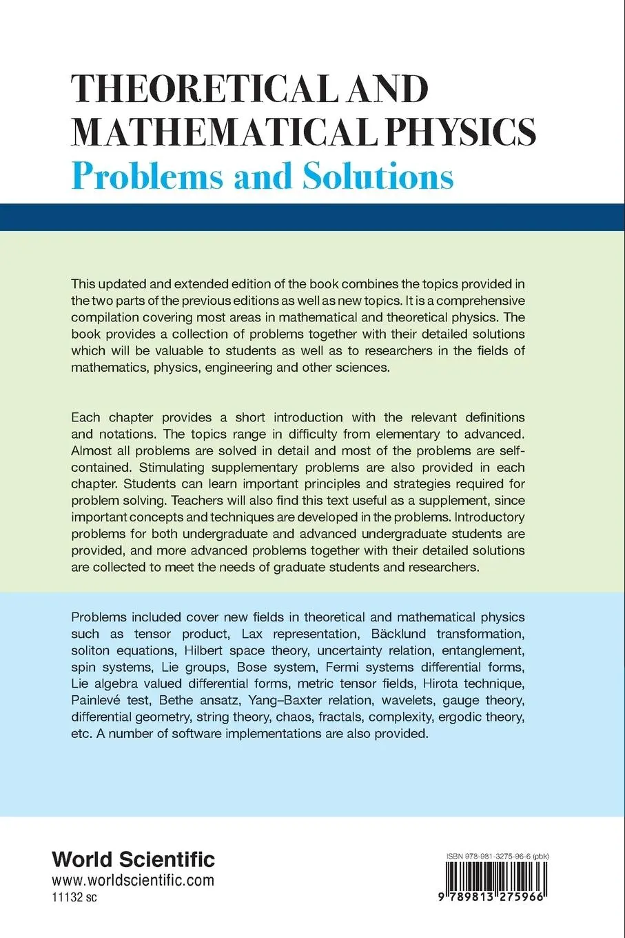 Rückseite: 9789813275966 | THEORETICAL AND MATHEMATICAL PHYSICS | Willi-Hans Steeb | Taschenbuch