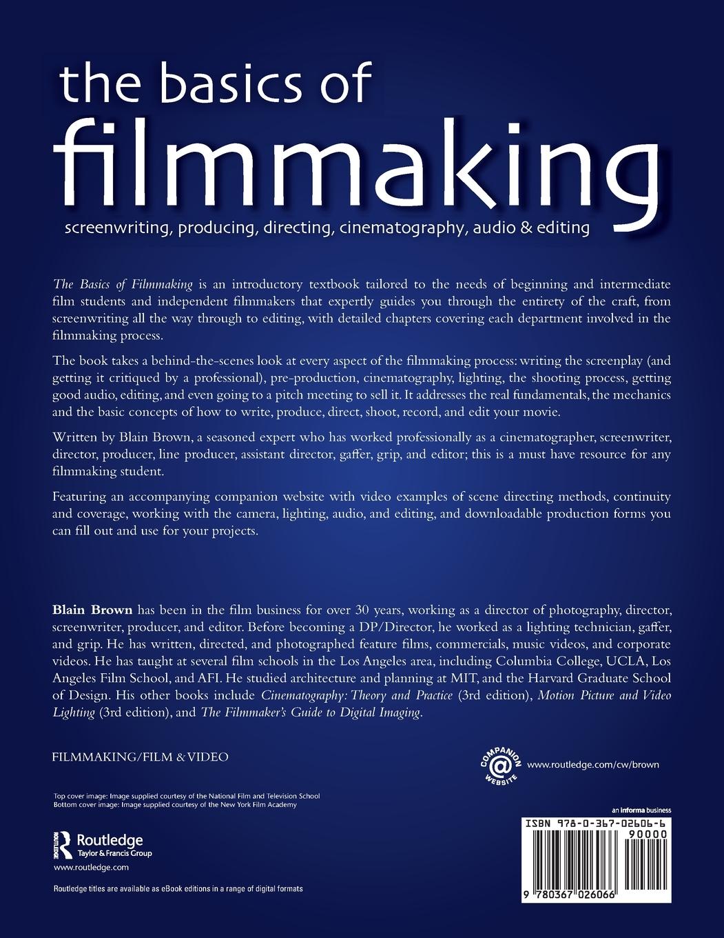 Rückseite: 9780367026066 | The Basics of Filmmaking | Blain Brown | Taschenbuch | Englisch | 2020