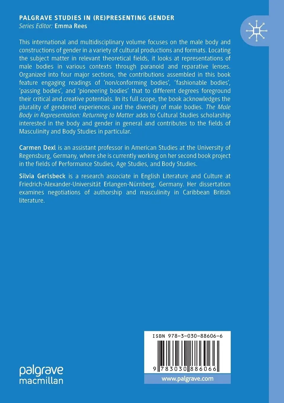 Rückseite: 9783030886066 | The Male Body in Representation | Returning to Matter | Dexl (u. a.)