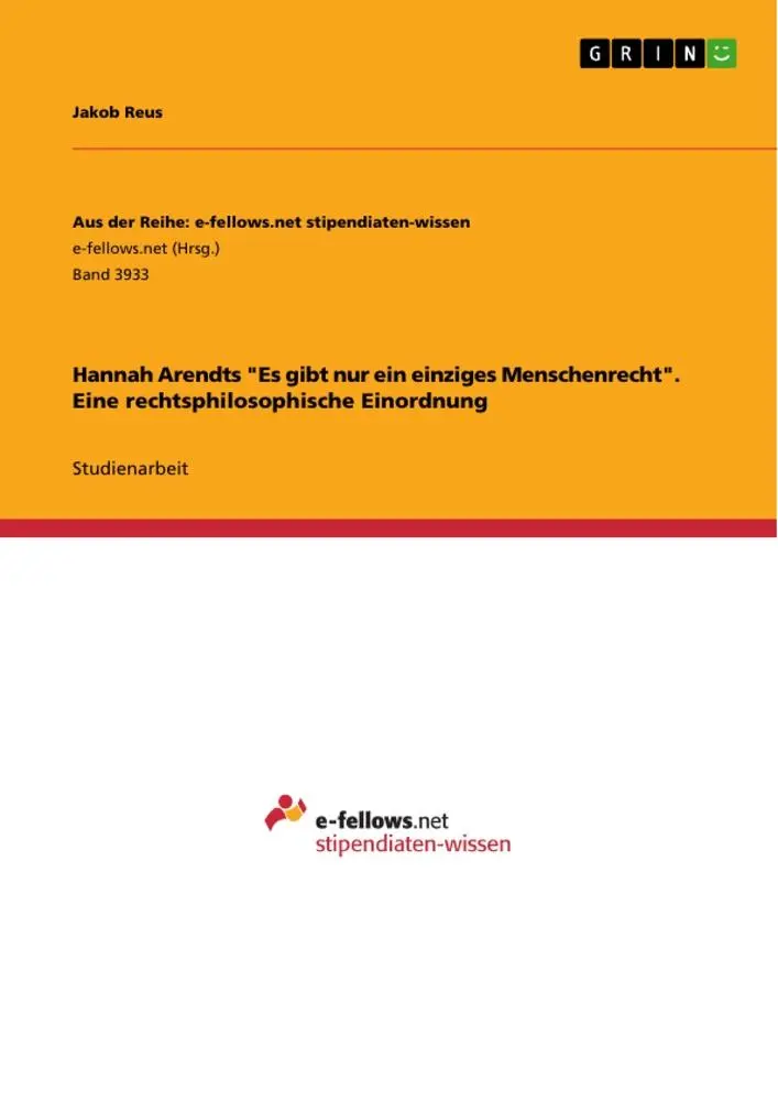 Cover: 9783346486066 | Hannah Arendts "Es gibt nur ein einziges Menschenrecht". Eine...