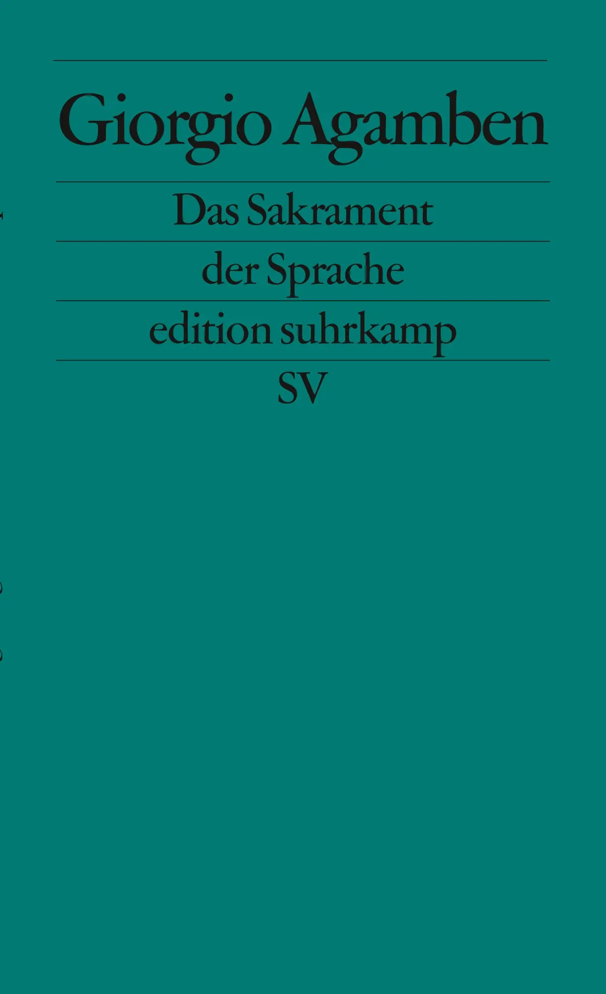 Cover: 9783518126066 | Das Sakrament der Sprache | Giorgio Agamben | Taschenbuch | 98 S.