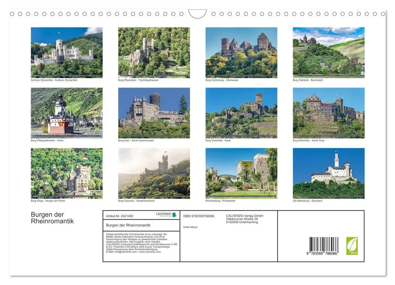 Bild: 9783569786066 | Burgen der Rheinromantik (Wandkalender 2027 DIN A3 quer), CALVENDO...