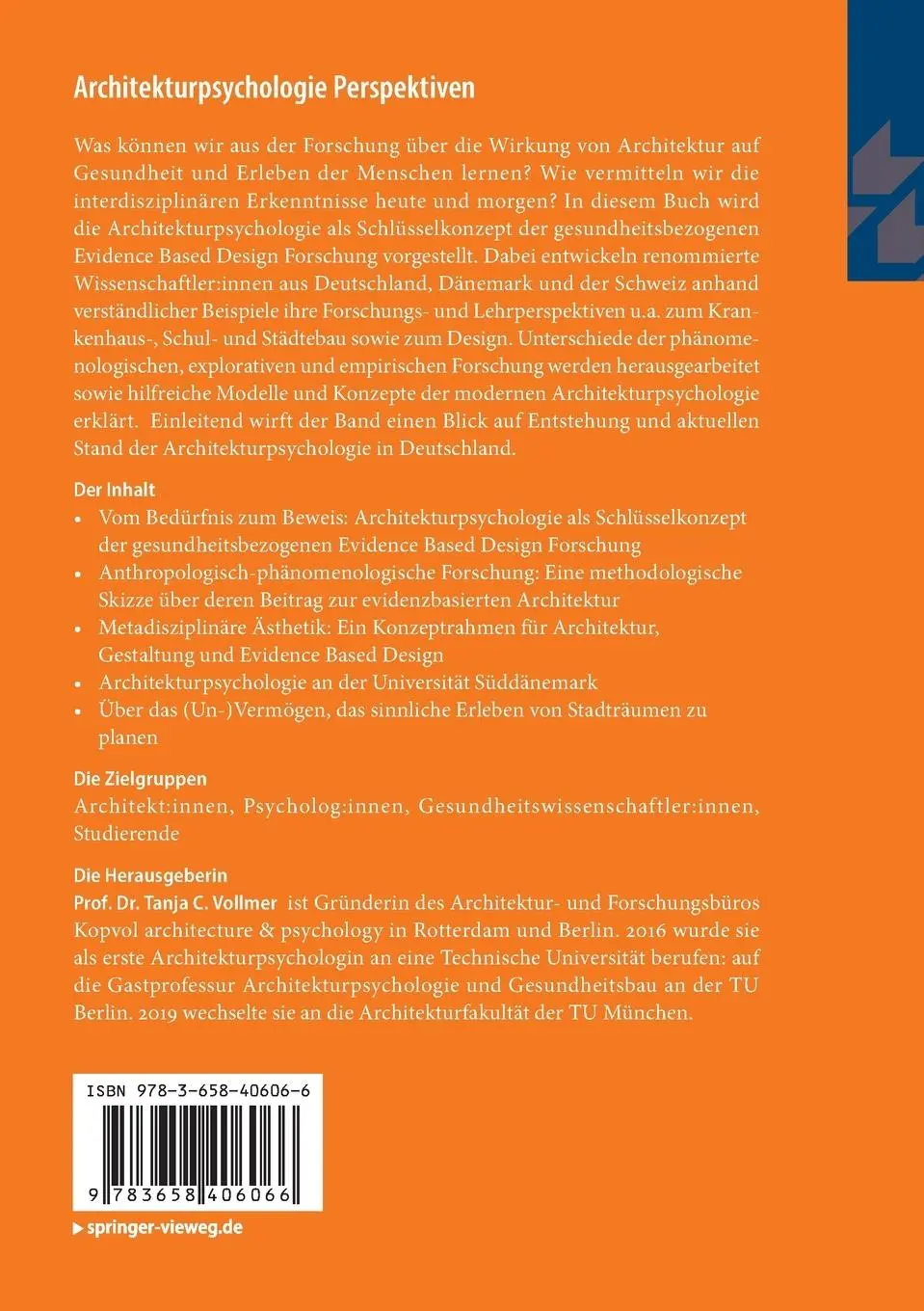 Rückseite: 9783658406066 | Architekturpsychologie Perspektiven | Band 1 Forschung und Lehre | x