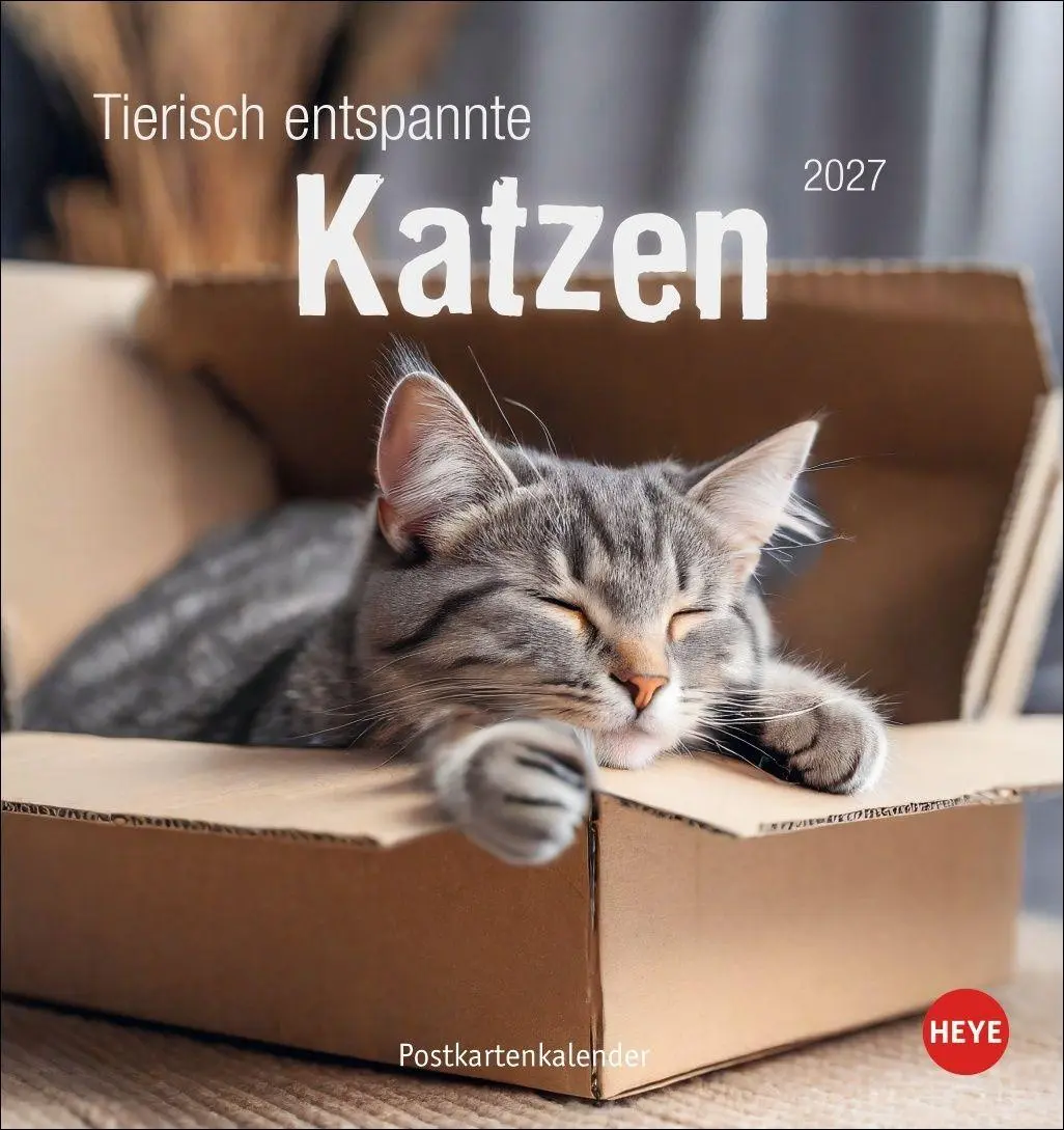 Cover: 9783756416066 | Tierisch entspannte Katzen Postkartenkalender 2027 | Heye | Kalender