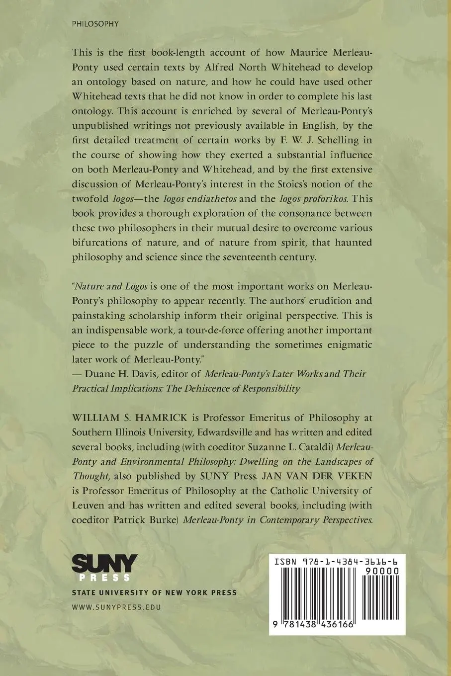 Rückseite: 9781438436166 | Nature and Logos | William S. Hamrick (u. a.) | Taschenbuch | Englisch