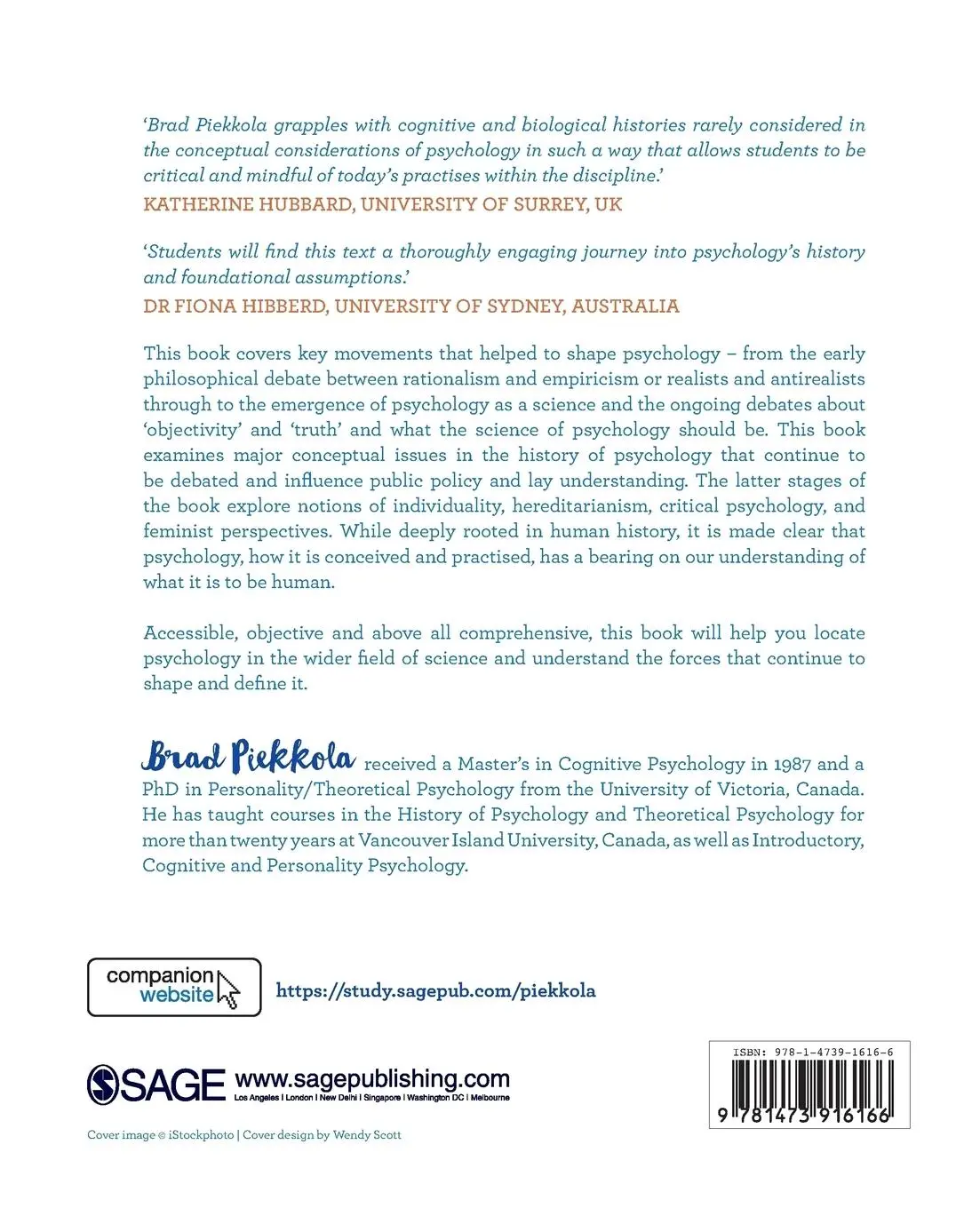 Rückseite: 9781473916166 | Conceptual and Historical Issues in Psychology | Brad Piekkola | Buch