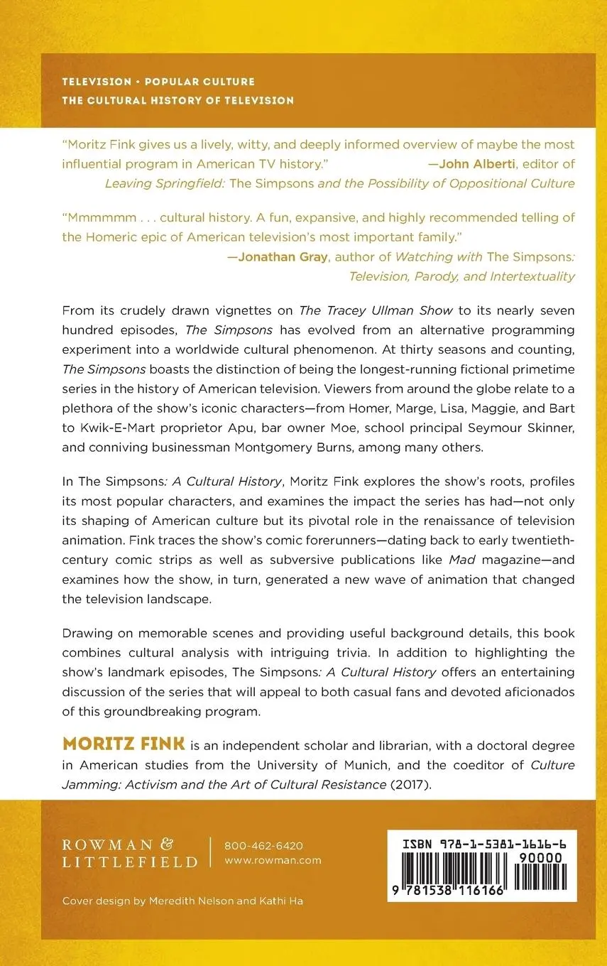 Rückseite: 9781538116166 | The Simpsons | A Cultural History | Moritz Fink | Buch | Englisch