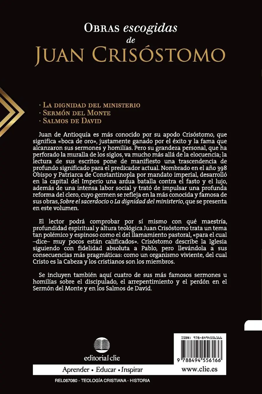 Rückseite: 9788494556166 | Obras escogidas de Juan Crisóstomo | Alfonso Ropero | Taschenbuch