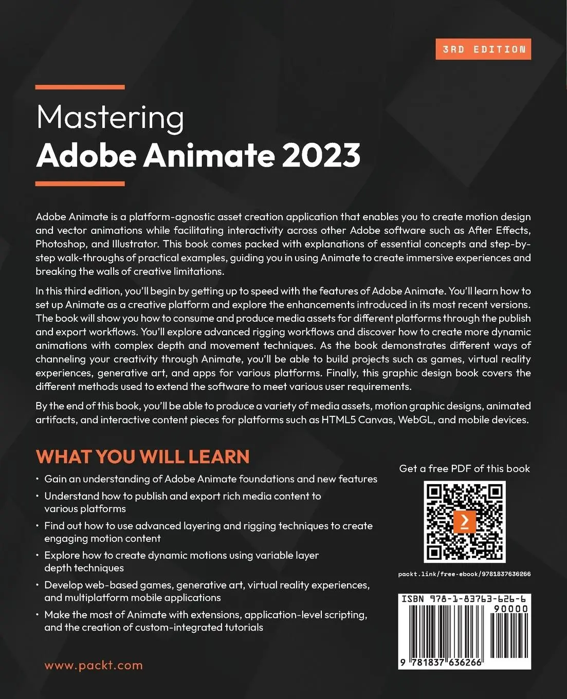 Rückseite: 9781837636266 | Mastering Adobe Animate 2023 - Third Edition | Joseph Labrecque | Buch